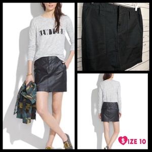 Madewell Waxed Cotton Walker Mini Skirt Pockets